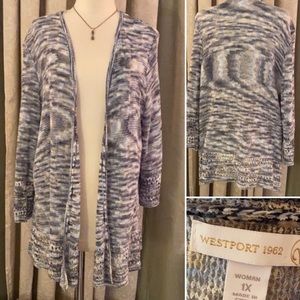 Westport 1962 Knit Crochet Open Front Sweater